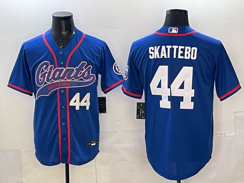 Men 2025 New York Giants #44 Skattebo Blue Joint Name Nike Limited NFL Jersey 04